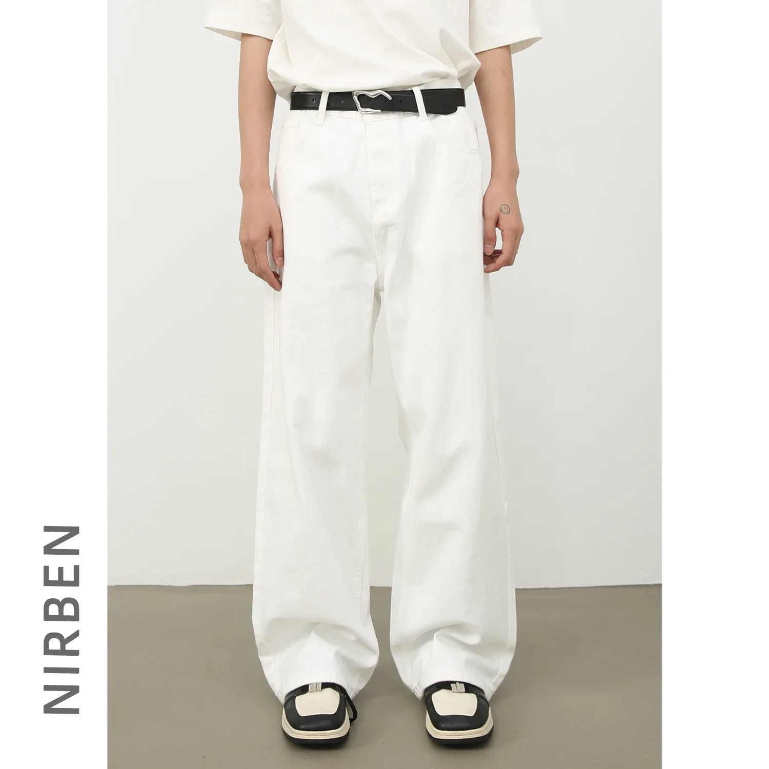 Denim Basic Ten-color Korean Version Retro Semi-elastic Waist Loose Straight Jeans Men's American Style