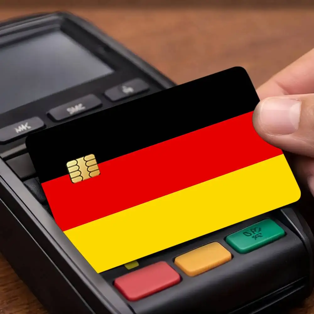Germany Flag Credit Card Public Transportation Cards Protective Sticker Waterproof Card Face Decoration 4PCS