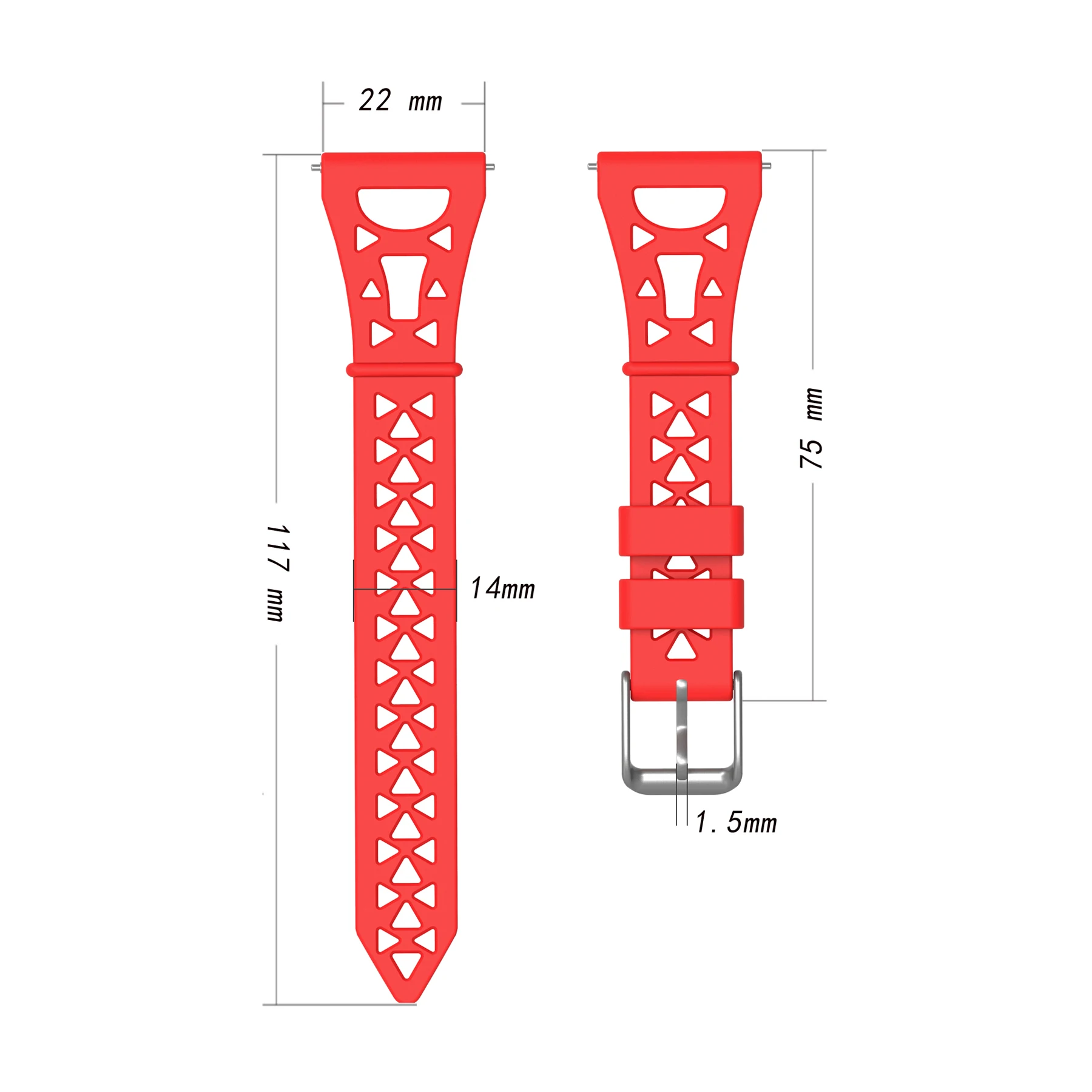 삼성 갤럭시 워치 액티브 2 용 20mm/22mm 실리콘 밴드, 42mm/41mm, 삼성 기어 S2 클래식 스포츠 타워 모양 시계 팔찌 밴드