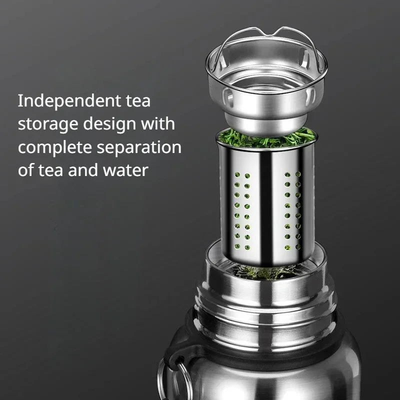 600-2000ml Stainless Steel Thermos Water Bottle Portable Large Capacity Vacuum Flasks Cold And Hot Thermal Thermos With Rope