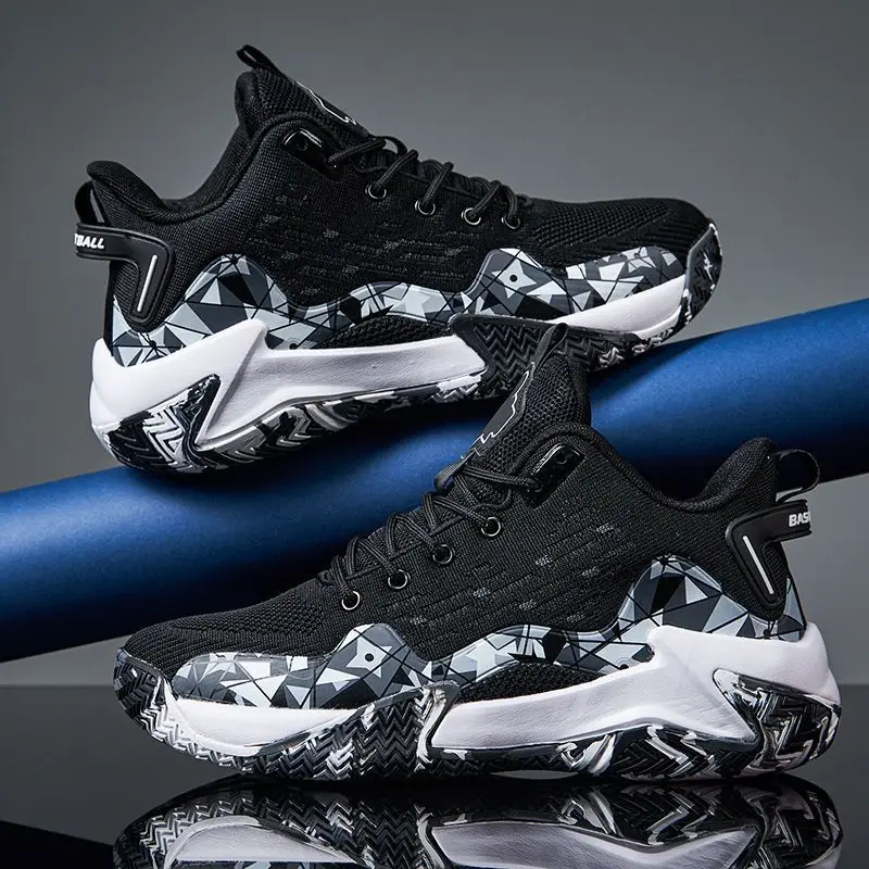 High Quality Men Basketball Shoes Brand Men Sneakers Luxyry Design Mesh Breathable Sports Shoes High Top Anti-slip Casual Shoes