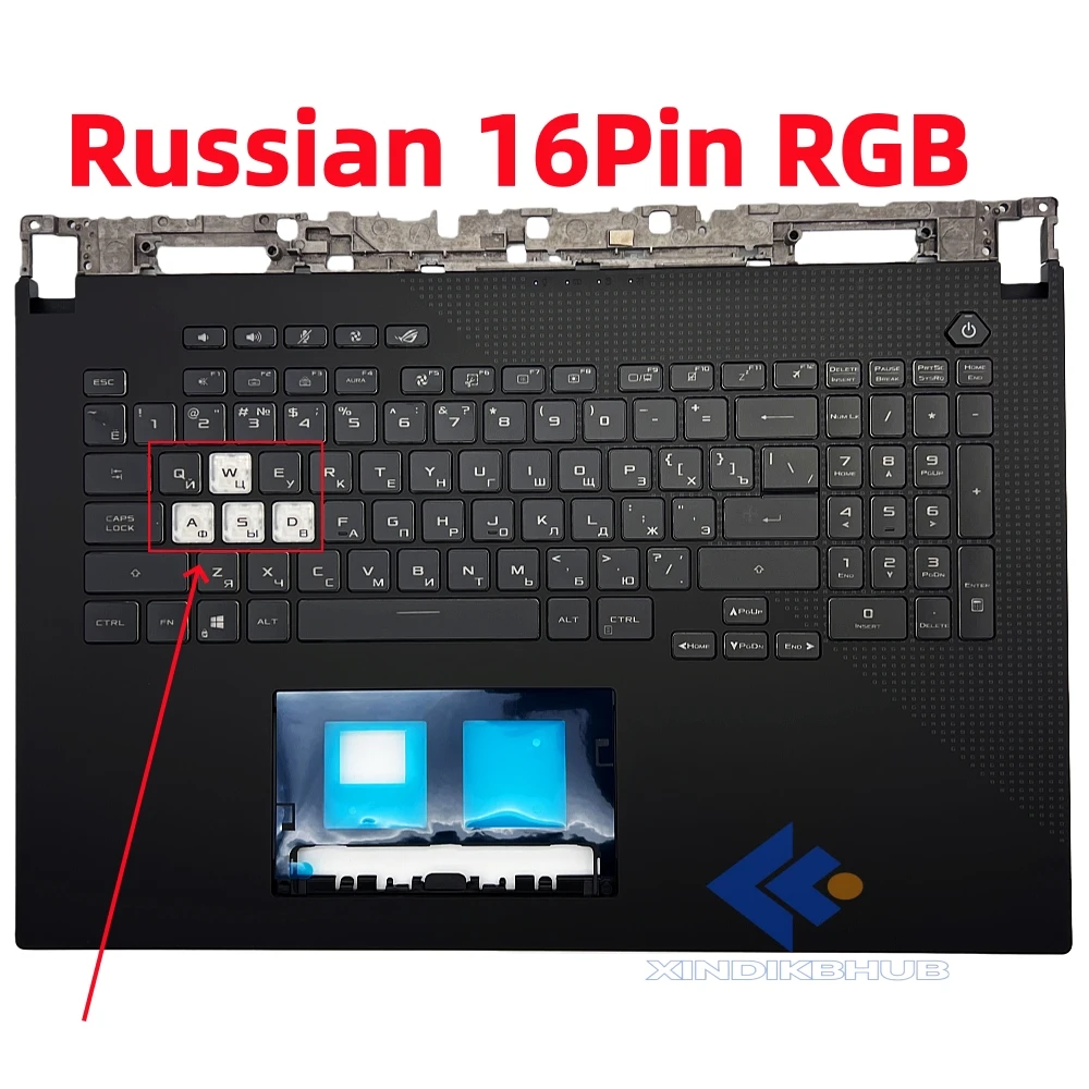 XIN-Russian/Spanish 16pin RGB Backlit Keyboard For ASUS ROG Stirx G17 G713 G713Q G713QE G713QR G713I G713QY 2021  Palmrest 17.3