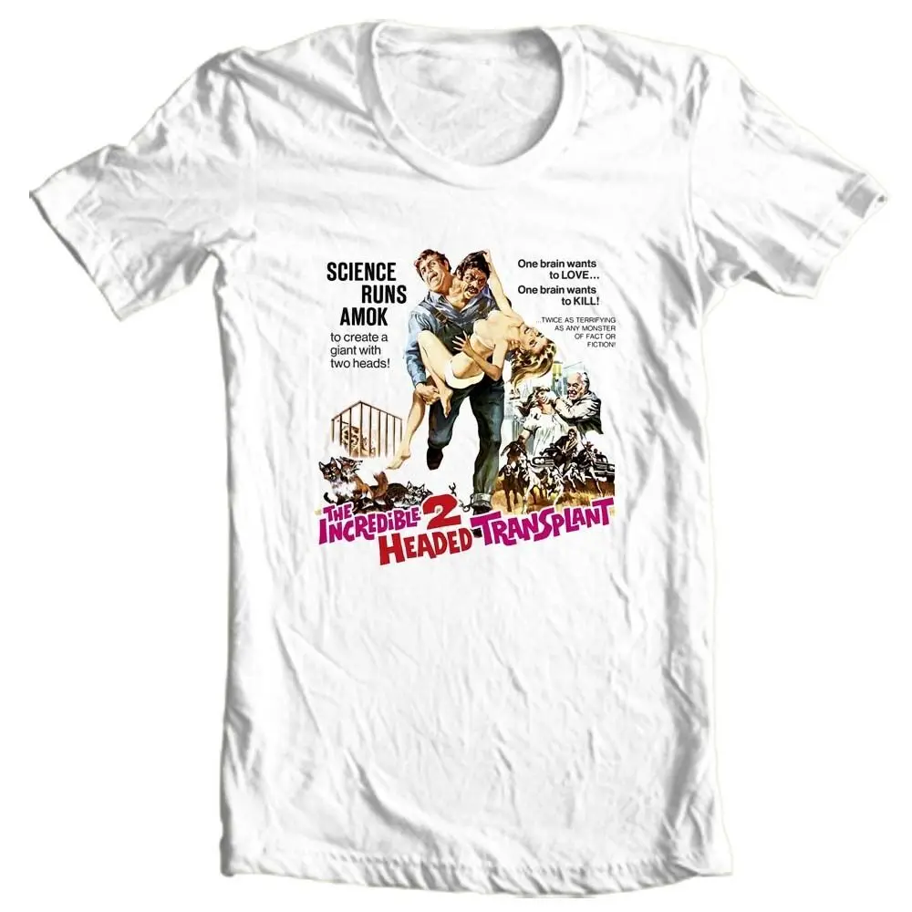 The Incredible 2 Headed Transplant T shirt retro sci fi horror film B Movie tee