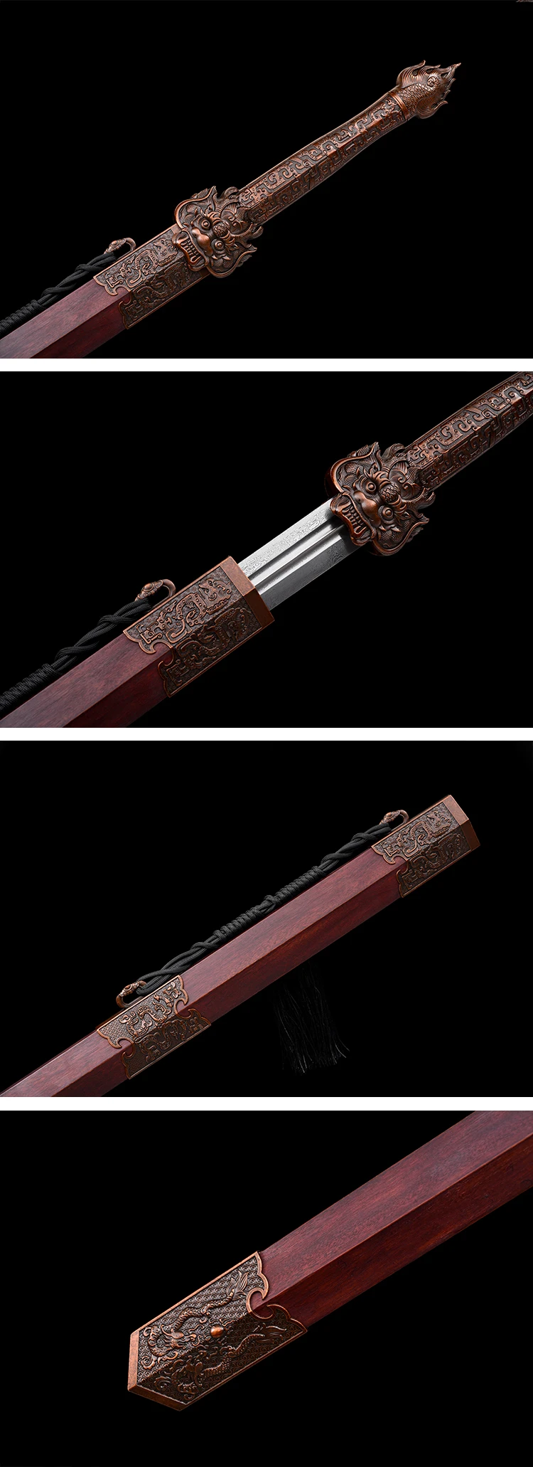 107cm Medieval Chinese feng shui Hell Devil samurai sword katana Damascus steel Shirasaya Sharp weapons Ninja training martial