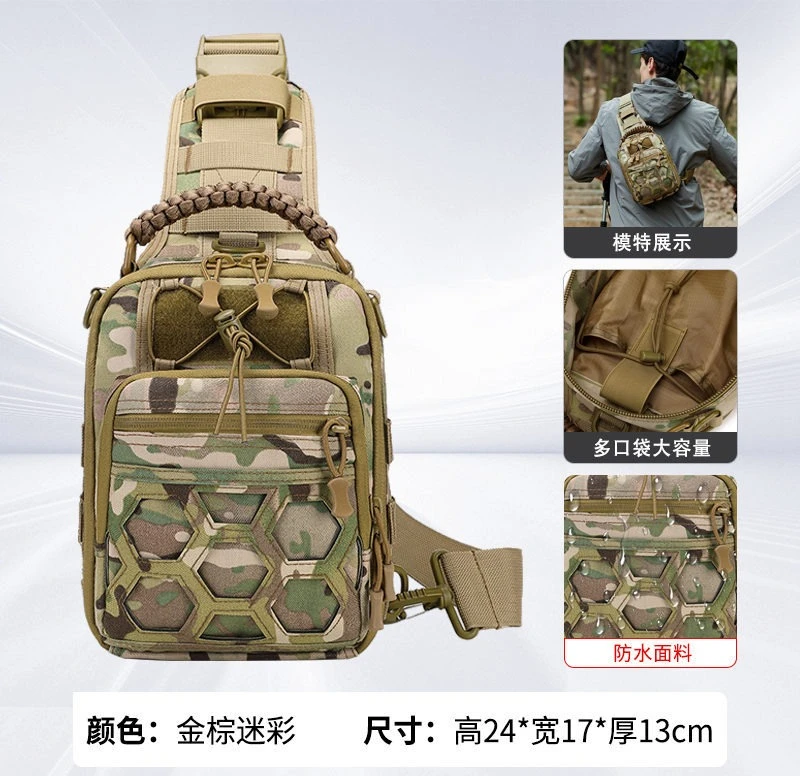 

Large Capacity Camouflage Backpack Outdoor Multifunctional Sports Single Shoulder Crossbody Bag Tactical Chest Bag