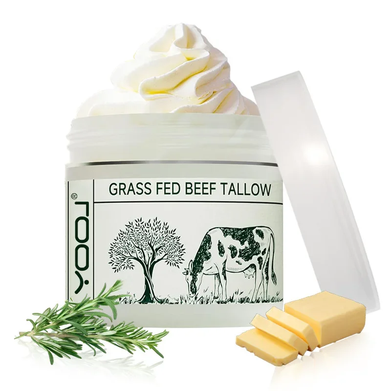 Tallow Face Moisturizer Unscented 100% Organic Beef Tallow Blam Grass Fed Whipped Face Cream Moisturizing Body Lotion Skin Care