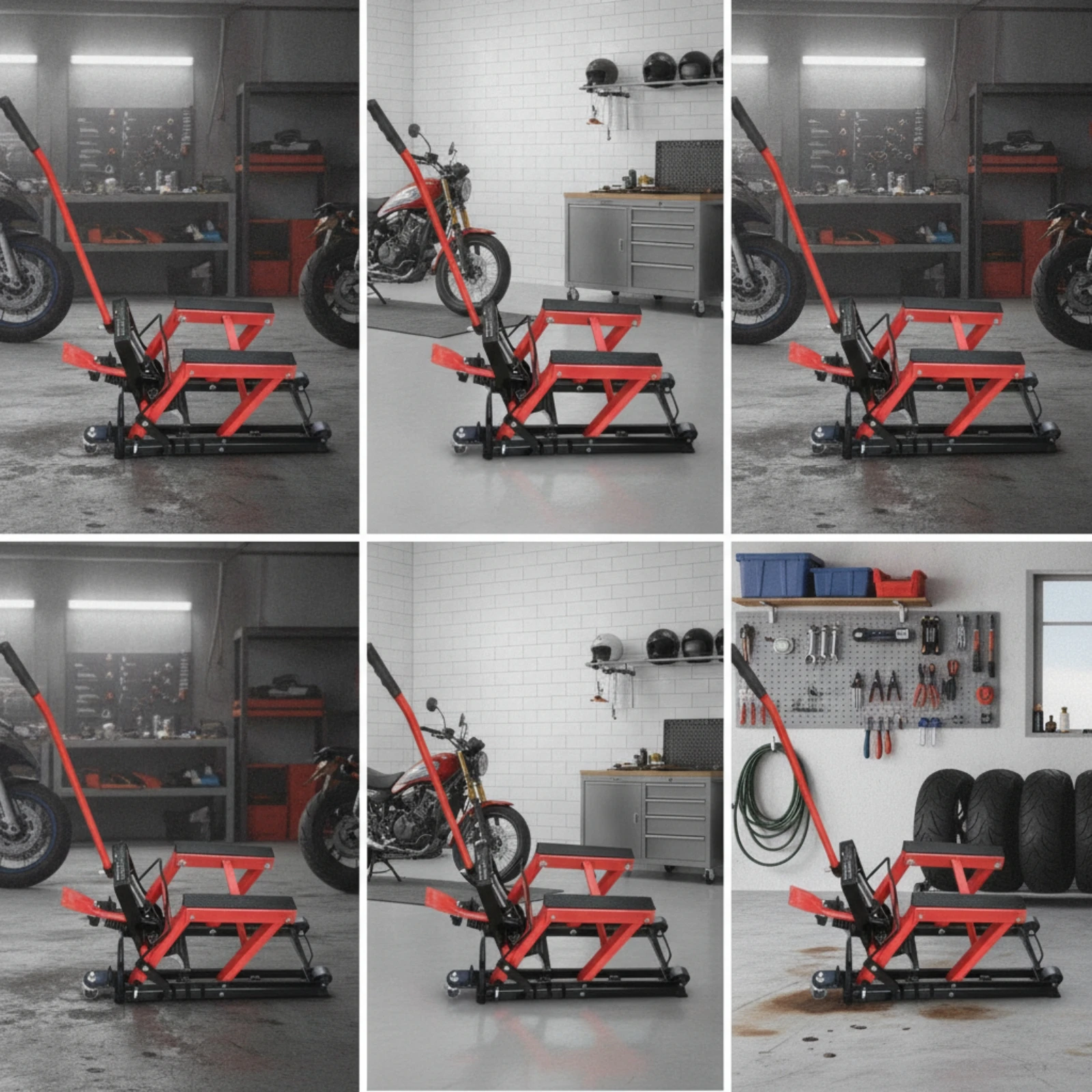 바퀴가 달린 오토바이 리프트 잭, 낮은 지상고의 바퀴가 - Tools For Motorcycle Workshop 리뷰 및 가격