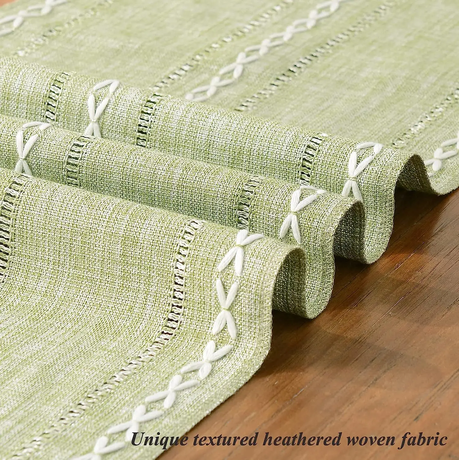 Rustic Table Runners with Handmade Tassel, Vintage Woven Cotton Linen Table Runner Long for Party Dining Table Decoration