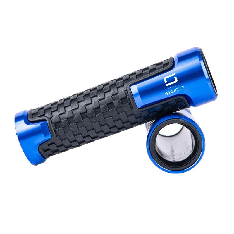 Para Super Soco CPx CUmini CUx TC 50 TC Max Wanderer TS 50 empuñaduras de manillar de motocicleta empuñaduras de propulsor de mano de goma de aluminio CNC