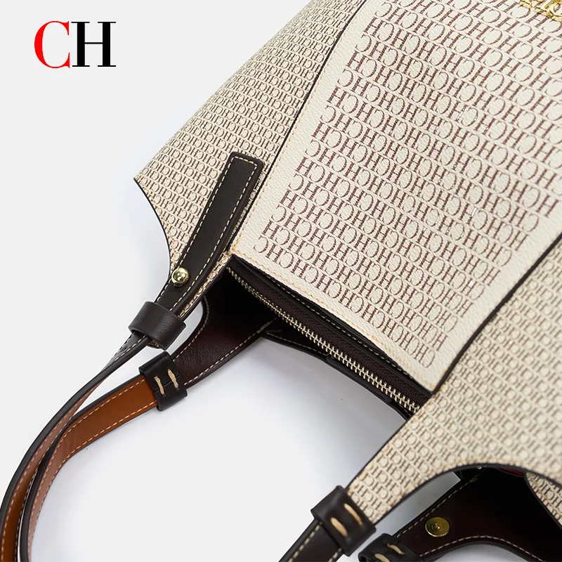 CH Vintage Tote Handbag For Women Large Capacity Work Shoulder Bag Luxury Brand Crossbody Purse Ladies Daily Top Handle Bags image 6