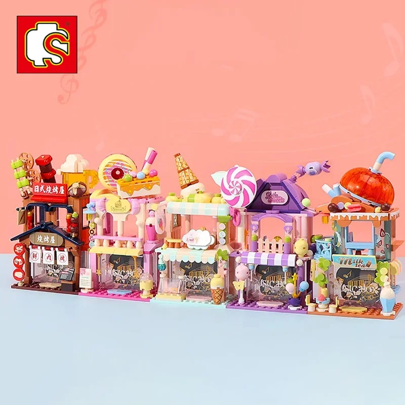 MINISO Street Essence Series Puzzle Block Dessert Milk Tea Candy Shop Dopamine Color Matching Collect Toys Girls Christmas Gift