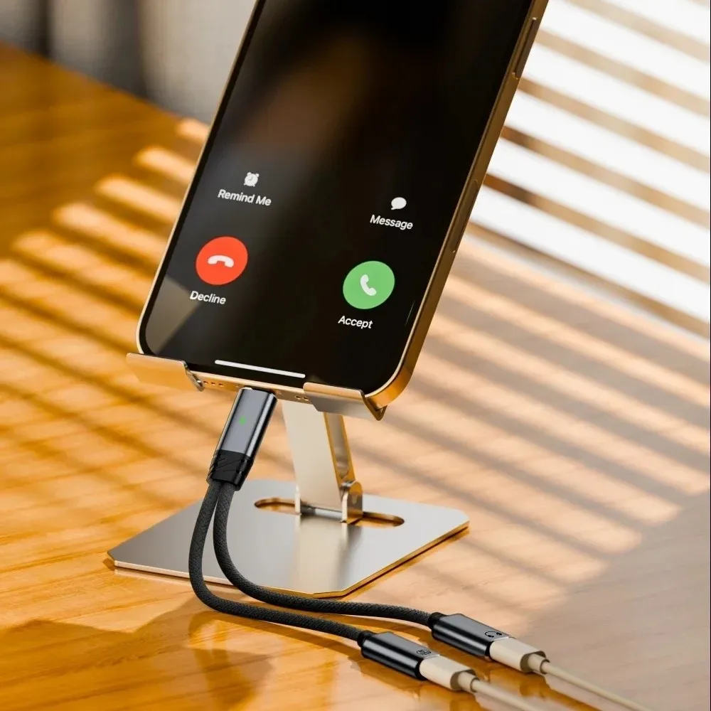 

2 in 1 Design 2-in-1 USB C OTG Adapter Fast Charging PD 100W 2 in 1 USB Type C Audio Cable HiFi Audio USB Female Port