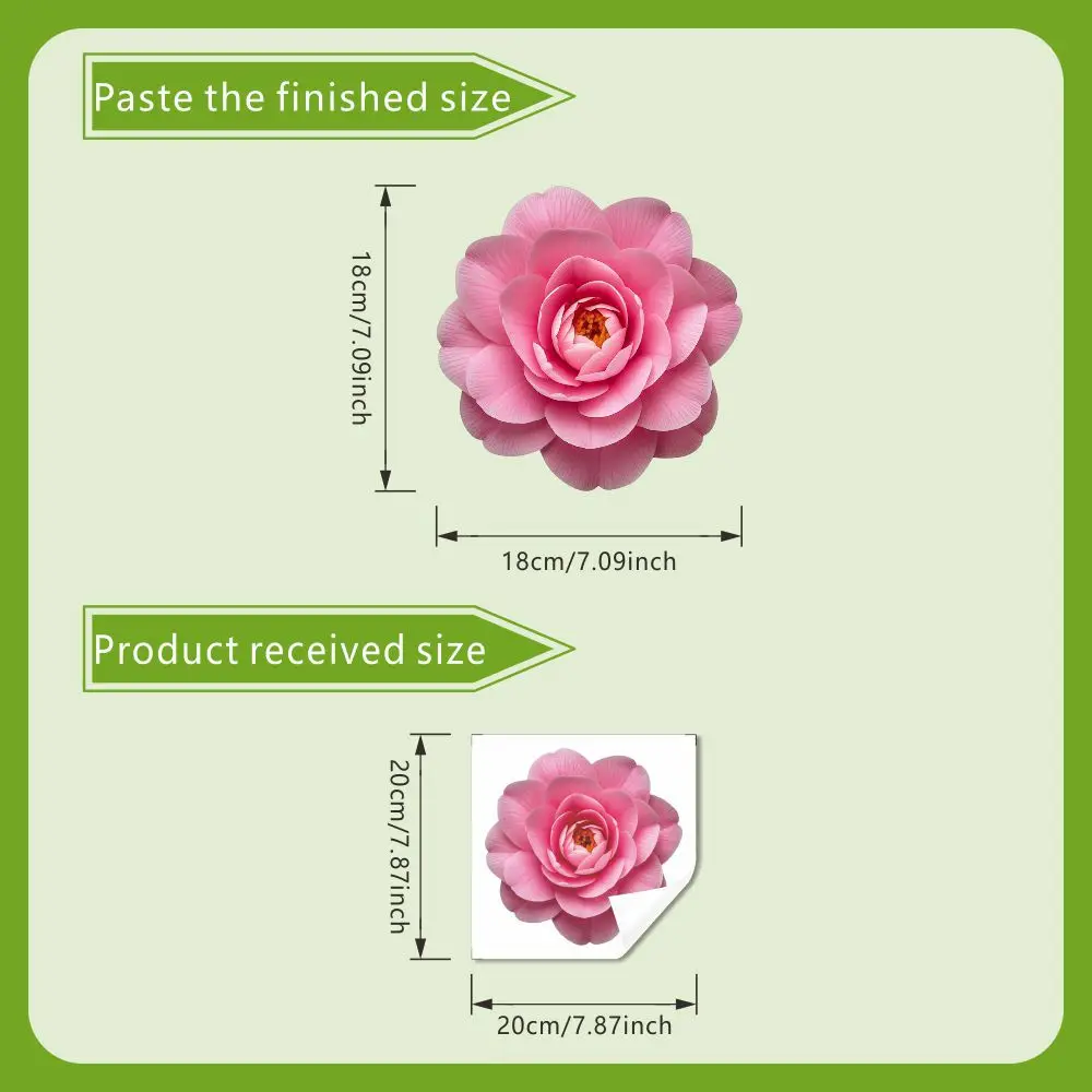 18*18cm Glow Camellia Decal Glow In The Dark Toilet Sticker Toilet Decal Glow-in-the-dark Luminous Dust Effect