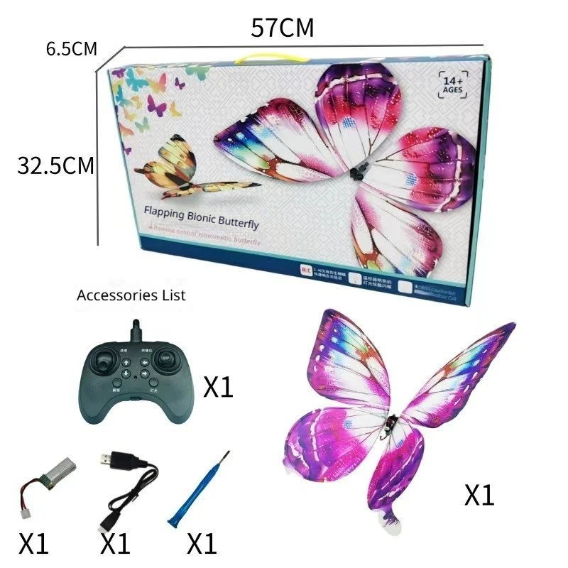 

Радиоуправляемый Бионический Самолет-Бабочка Ручной Работы с Разноцветными Крыльями, Управлением по Датчику Гравитации, Высокотехнологичная Летающая Игрушка для Детей (для дома и улицы)