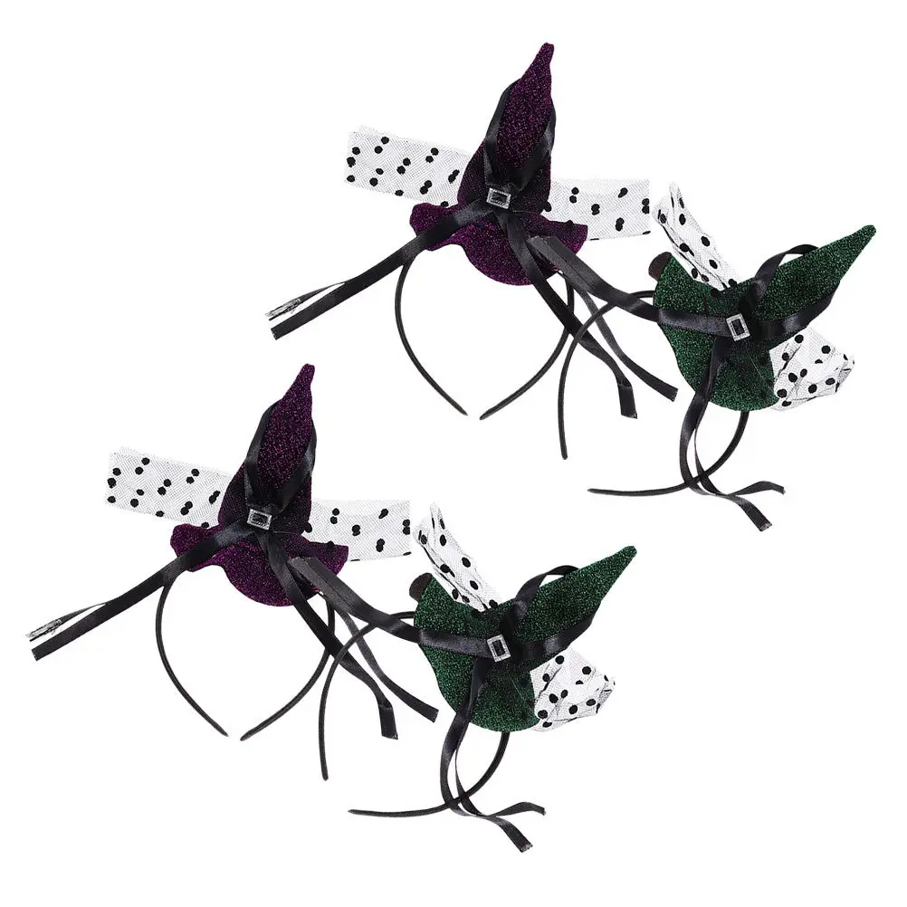 

4Pcs Halloween Witch Hat Headband Pointed Hairband for Women Party Cosplay Hair Accessories Witch Hat Hair Hoop