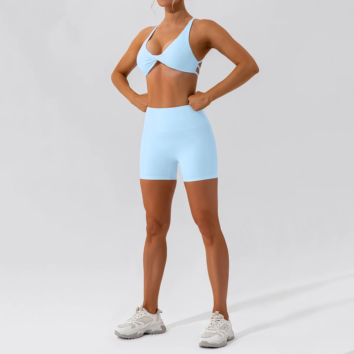 Hearuisavy Summer 2Pcs Sports Sets Women Gym Leggings Push Up Fitness Bra Yoga Suit High Waist Pants Breathable Soft Workout Top