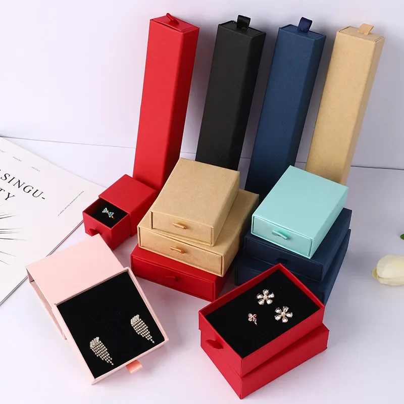 1pc Drawer Models Carton Jewelry Box for Necklace Ring Earrings Pendant Storage Box Reusable Jewelry Display Shooting Supplies