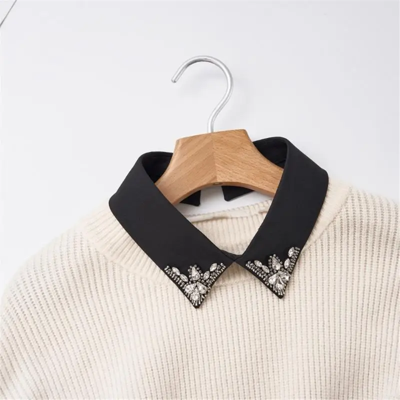 

Роскошный женский воротник, украшенный стразами, съемный воротник, который легко стирать вручную, для платьев и блузок Y166