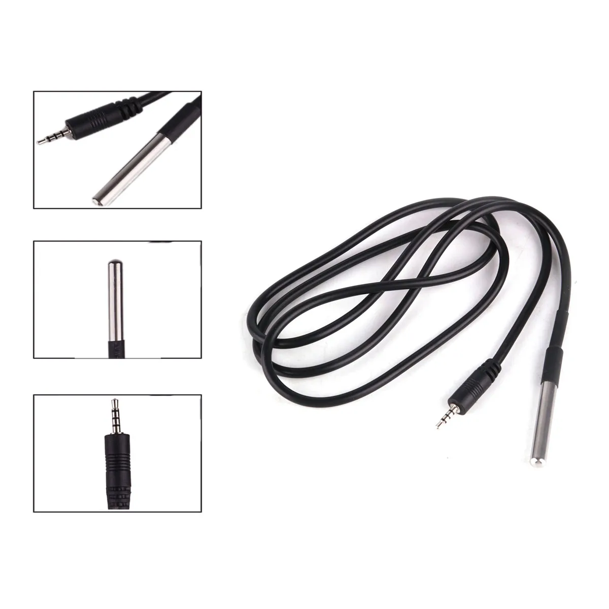 Waterproof DS18B20 Temperature Probe Sensor 3.5mm Headphone Head Audio Cable AM2301 Wifi Smart Home Temperature Humidity Sensor