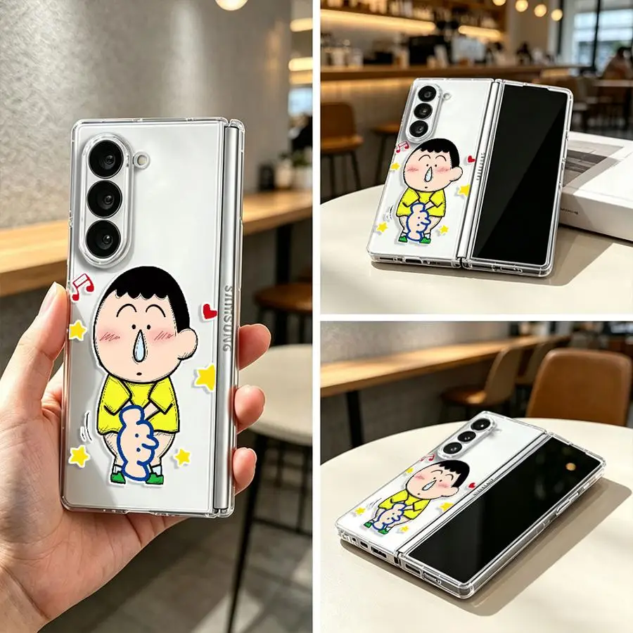 Back Phone Cover Case for Samsung Galaxy Z Fold 8 Ultra Z Fold 7 6 5 4 3 ZFold6 ZFold3 ZFold7 ZFold4 ZFold5 Friend Shin-Chans