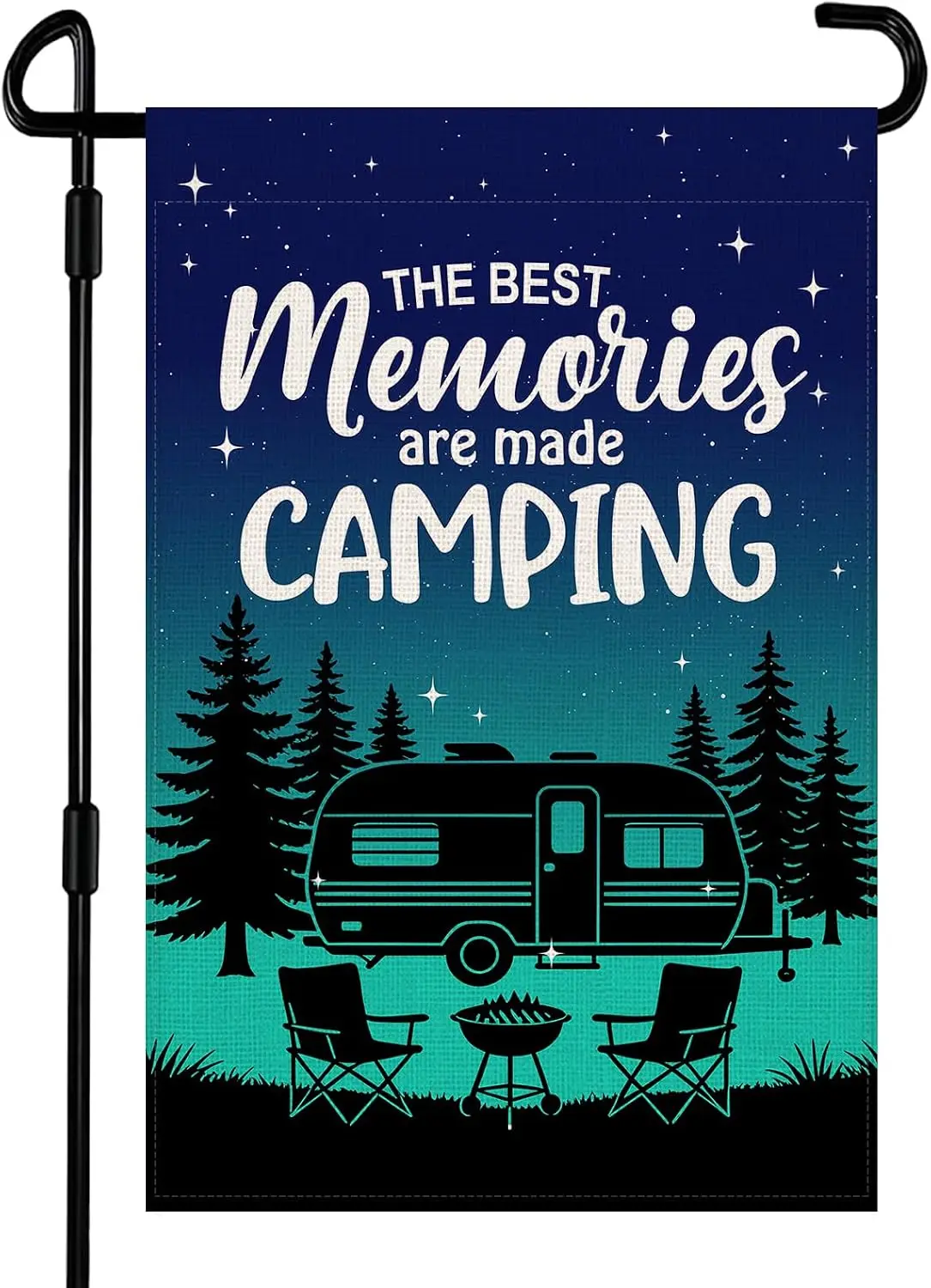 The Best Memories Are Made Camping Garden Flag 12x18 Inch Double Sided Burlap Funny Camping RV Campsite Outdoor Decor for Fa kkz