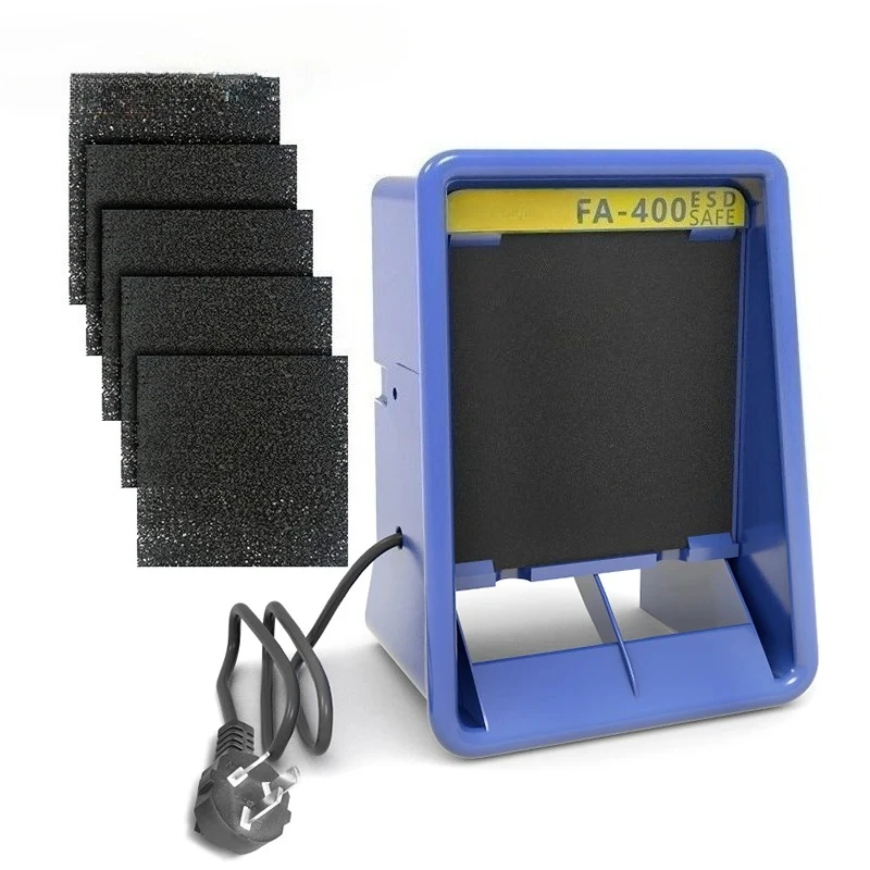 

FA-400 Portable Exhaust Fan with Activated Carbon Filter Sponge ESD Smoke Fume Extractor Protable Smoking Instrument Set