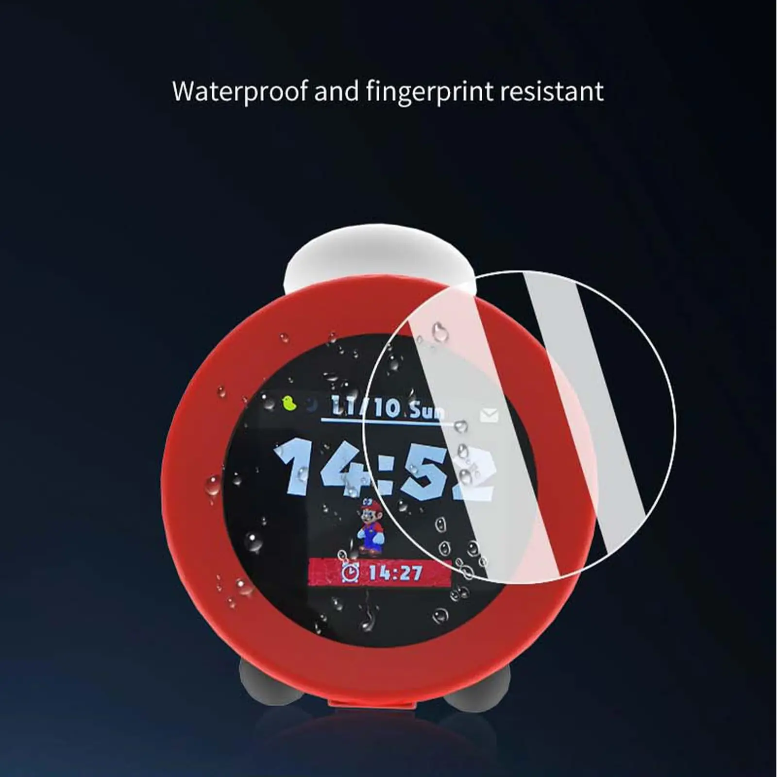 2 pcs HD Protective Film for Nintendo Sound Clock Alarmo, Waterproof Fingerprint Resistant Full Screen Edge Protection