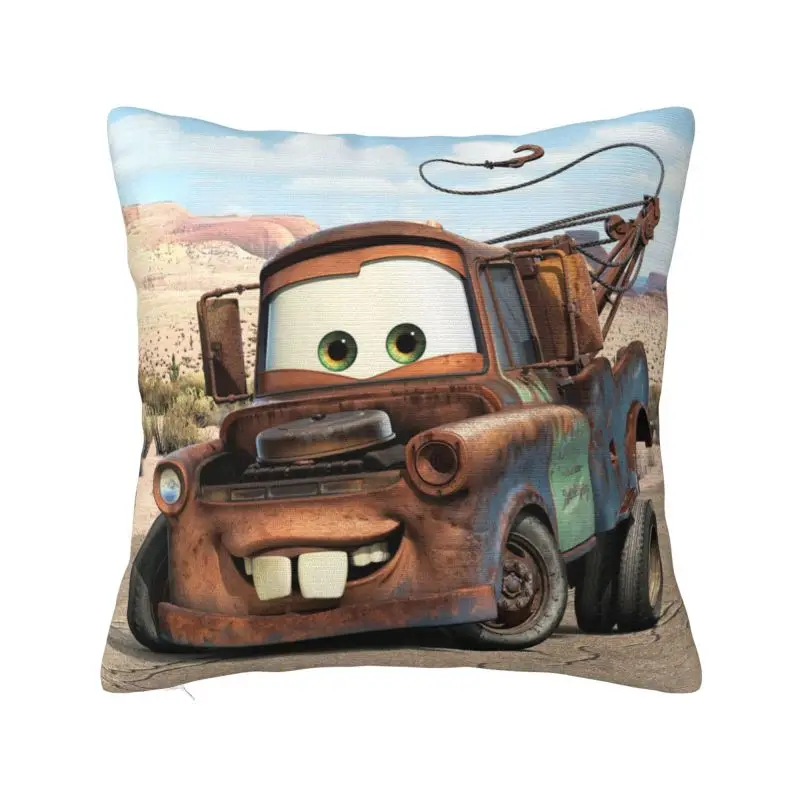 Cartoon Pixar Cars Throw Pillow Case 45*45cm Sofa Cushion Cover Square Polyester Pillowcase Double-sided Printing