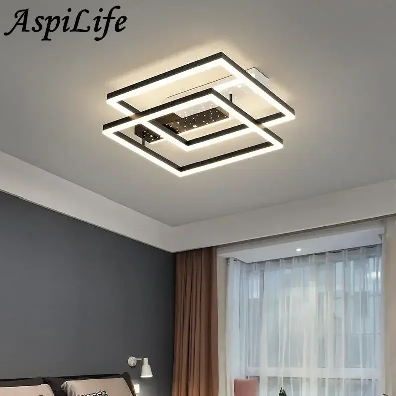 Moderno led lustre simples luzes de teto decoração para casa para sala estar quarto sala jantar luminária inteligente interior AC85-260V