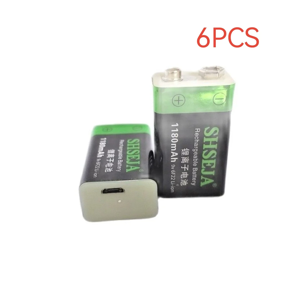 6pcs/lot 9V 1000mAh lithium ion battery 6F22 USB rechargeable battery detector toy rechargeable battery