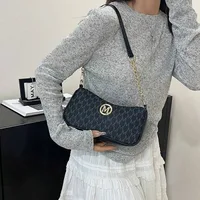 1pc French Retro Underarm Bag For Women, New Letter Print Small Square Crossbody Shoulder Bag With Adjustable Strap & M Logo, Zipper Closure, Suitable For Commuting & Casual Outings, Light Brown/White/Black, Multifunctional Handbag, Fashion Accessory, Ele - Image 2