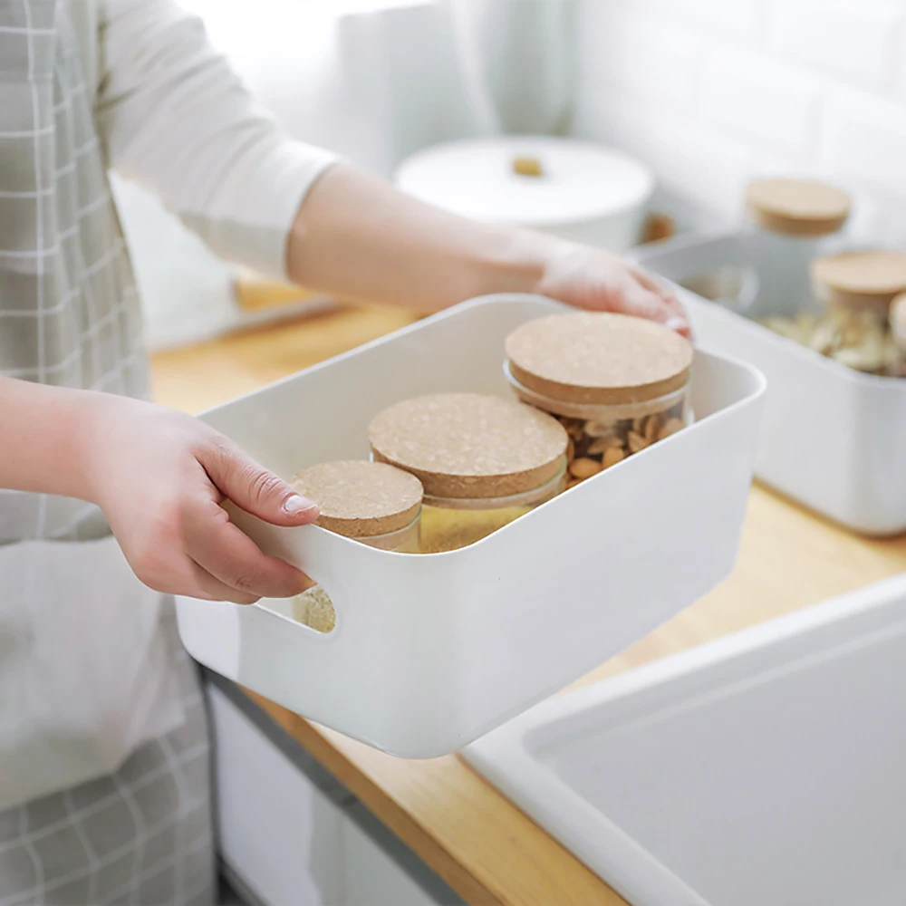 

10 piece stackable rectangular plastic storage box organizer cosmetics organizer basket kitchen storage box