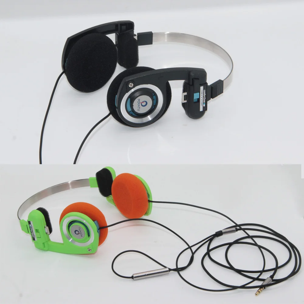 Poyatu-Écouteurs intra-auriculaires HD rétro avec microphone, casque léger, pliable, portable, stéréo, classique, ouvert, Hifi, téléphone de sauna