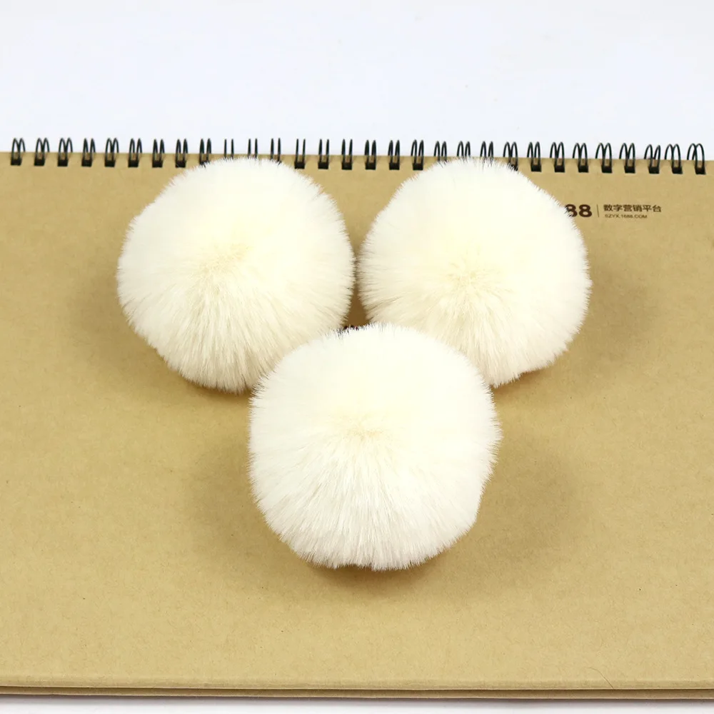 6Pcs DIY Aritificial Faux Rabbit Fur Pompom Balls Fur Pom Pom For Hats Cap Scarf Keychain Sewing Crafts Accessories  6/7/8/10cm