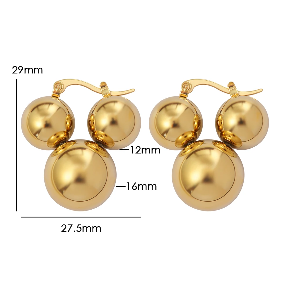 Fashion Ear Studs Stainless Steel Earrings for Women Simple Round Shape Earring Jewelry Gifts