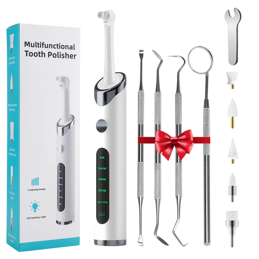 

Электрический полировщик зубов, стоматологический скалер, 5 режимов, удаление налета и зубного камня, очиститель зубов, глубокая чистка, полировка, отбеливание зубов, набор для ухода за зубами