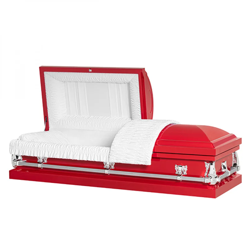 custom.Cheapest New Color Red 20 Gauge Non-sealer American Style Metal Casket Sale Made in China