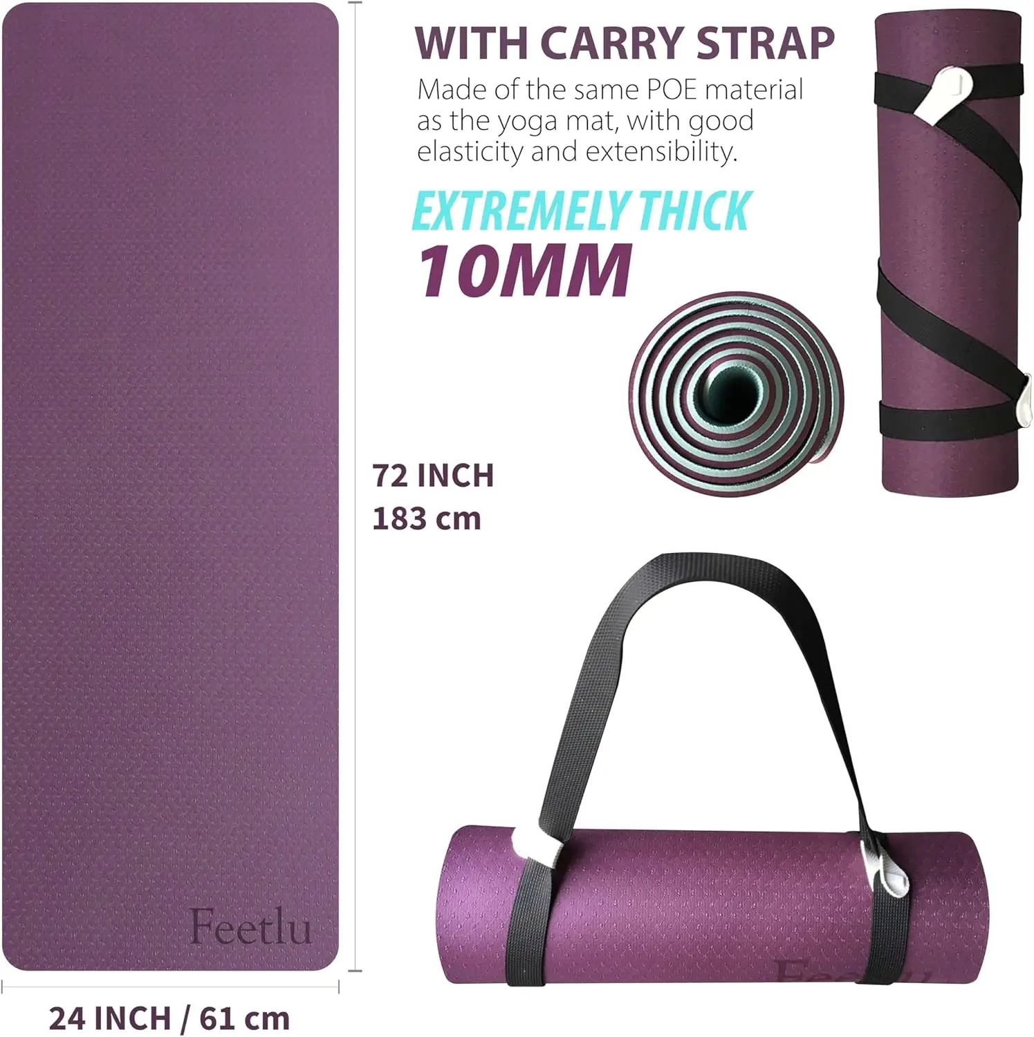 Yoga, Pilates and Floor Exercises, No Specific Material, No Specific Color, Extra Thick and Non-Slip Feature
