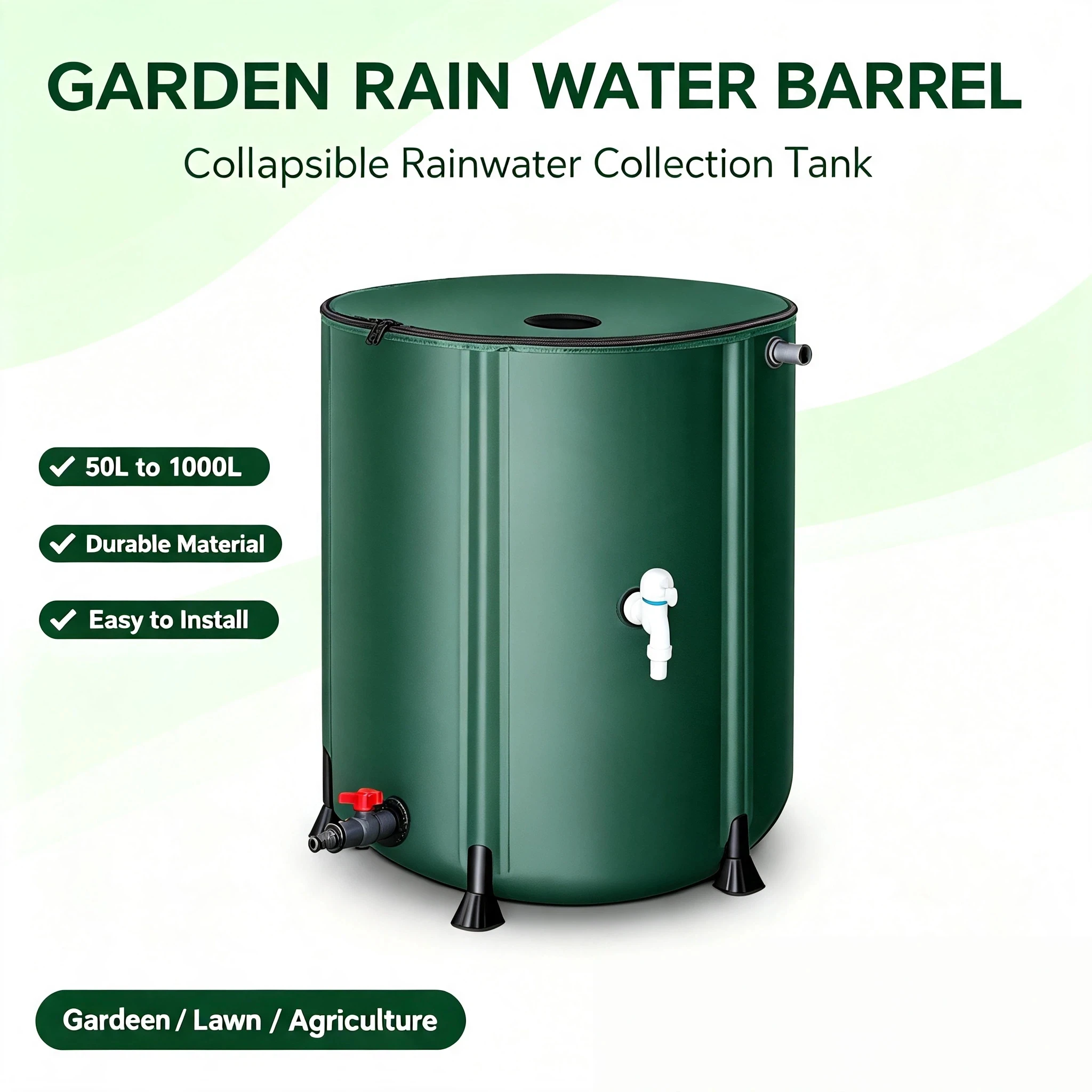 Collapsible Rain Water Barrel 100L Foldable Rainwater Collection TCollapsible Rain Water Barrel 100L Foldable Rainwater Collecti