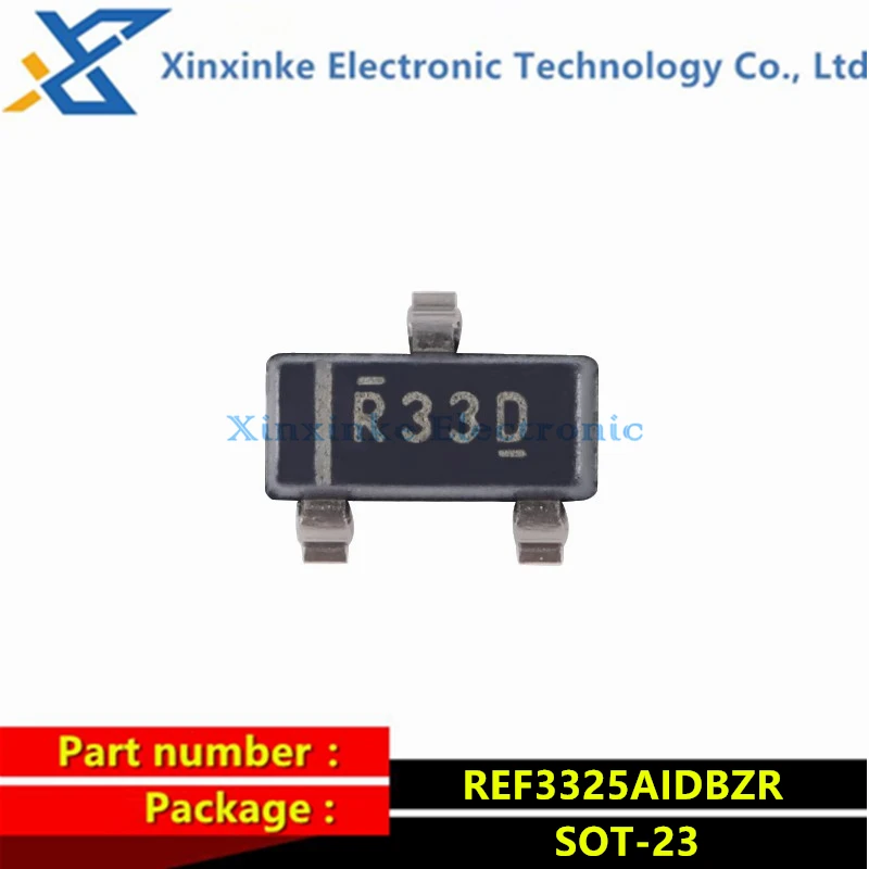 5PCS REF3325AIDBZR REF3333AIDBZR R33F SOT-23-3 R33D Voltage References 30ppm/C Drift 3.9uA Vltg Ref Power Management ICs