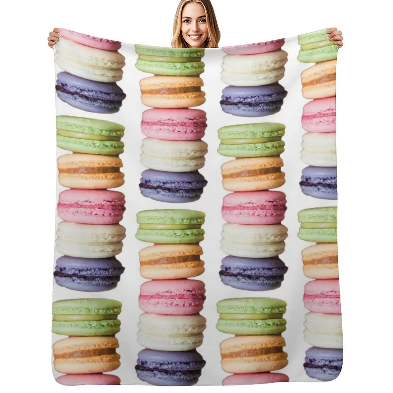 

Great stack of Macarons Throw Blanket Cozy Throw Blanket Birthday Gift for Him Her