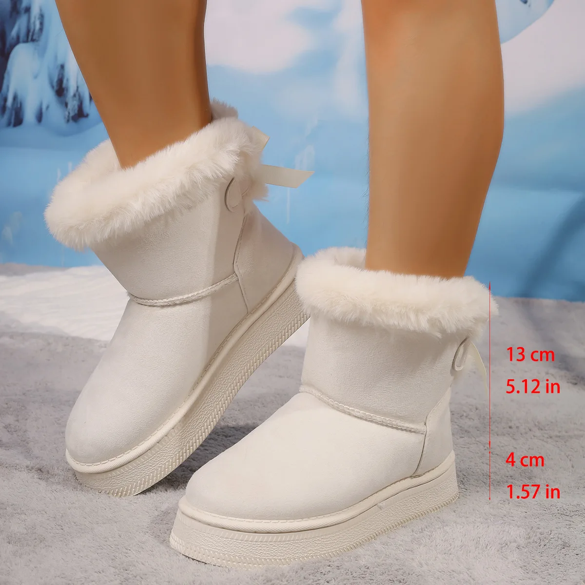 Snow Boots for Women 2025 Winter New Cashmere Warm Thick Soles Without Heel-covered  Cotton Shoes for Women Snow boots view 6
