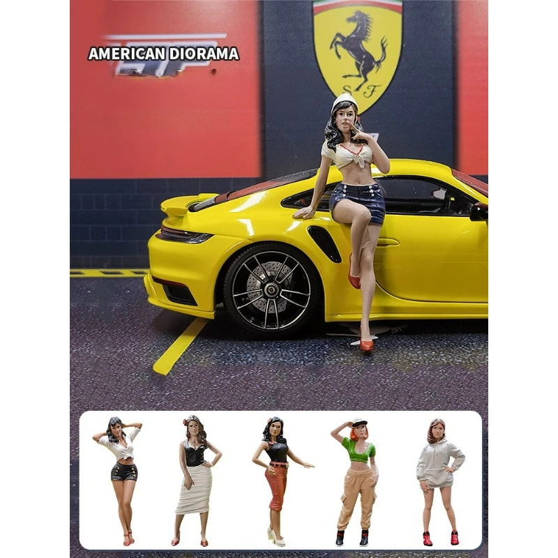 1:18 Scale 1pcs Scene Accessory Doll Car Morden Fashion Poster Girl Beautiful Woman Action Figure Model Display Decoration Toys