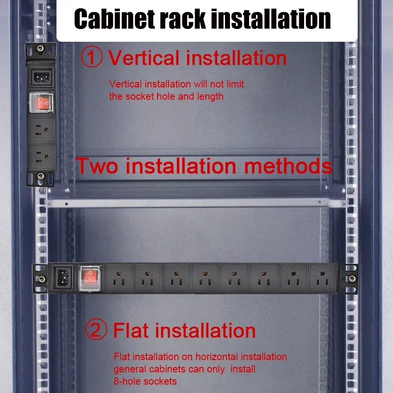 19inch PDU Power Strip C14 Input 8Ways EU/UK/US/AU/C14/Universal Socket Extension For Cabinet rack wall desktop mount