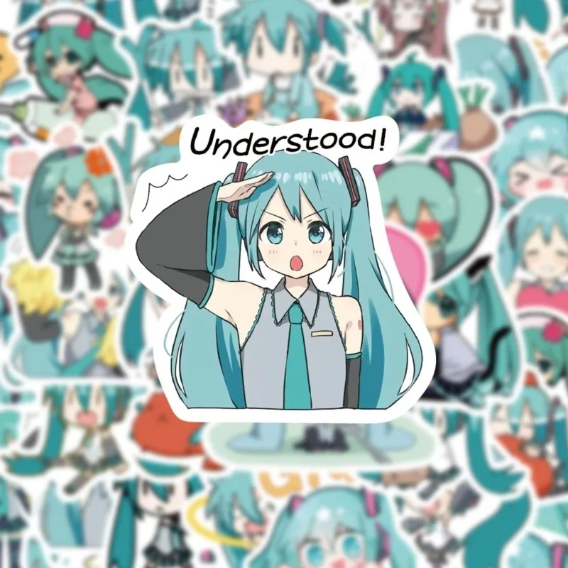 

65pcs Hatsune Miku cartoon creative cartoon 2D peripheral cute MIKU stickers kawaii personalized handbook notebook stickers gift