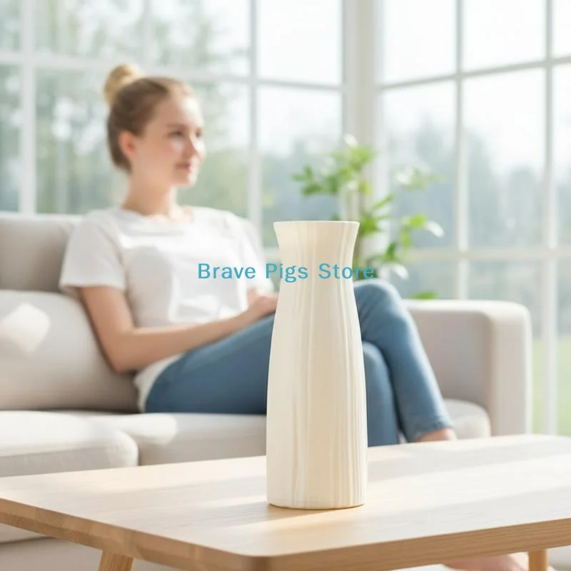 Plastic Small Flower Pot Dried Flower Vase With Minimalist Geometric Living Room Fresh Flower Arrangement Decoration