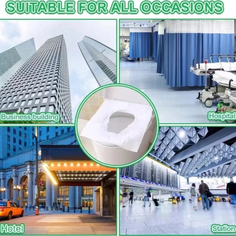 10-300 قطعة غطاء مقعد المرحاض القابل للتصرف للسفر للبالغين والأطفال قعادة التدريب السفر الأساسية العام طائرة التخييم #5