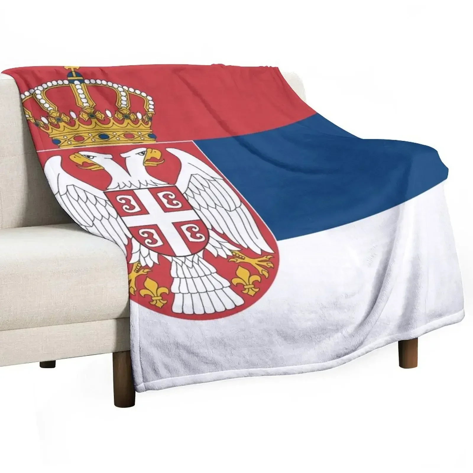 Flag of Serbia Throw Blanket Baby warm for winter Blankets For Sofas Sofa Throw Luxury Designer Single Blankets