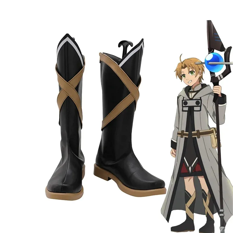 أزياء Mushoku Tensei: أزياء Rudeus Greyrat التأثيرية Rudeus Greyrat من القماش أحذية شعر مستعار لحفلات الهالوين