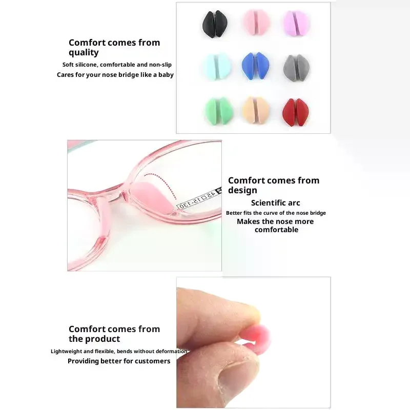 1 Pair Children Silicone Glasses Nose Pads Soft Non Slip Air Cushion Nose Holder Insert Nose Pad For Glasses Eyewear Accessories